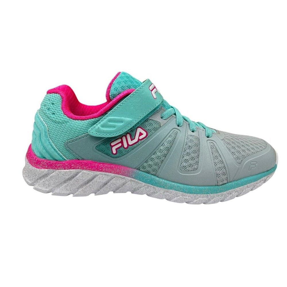 Fila Youth Girl's Slip-on Sneakers Size 5-6 Aqua-Pink‎ Lightweight & Comfortable